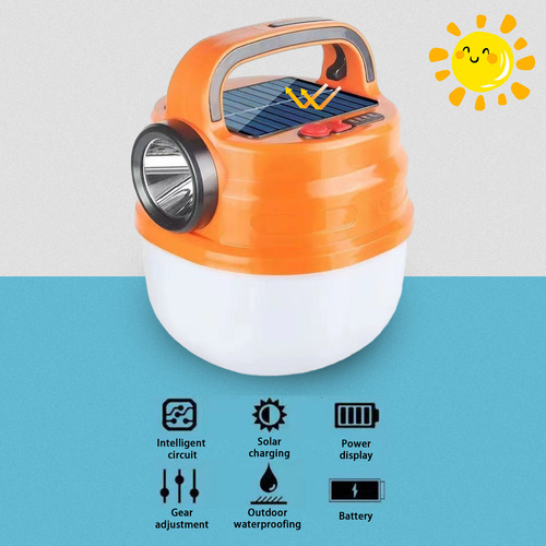 Luz Nocturna Solar Portátil Para Tienda De Campaña, Linterna
