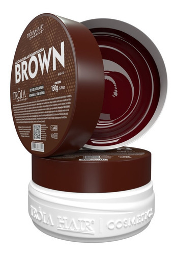 Máscara Capilar Pigmentadora Brown Tróia Hair Colors 150g