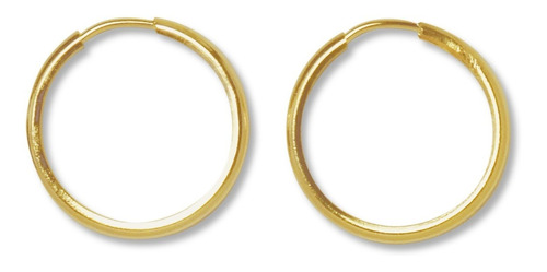 Aros Argollas Medianas Enchapadas En Oro 18k