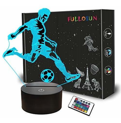 Noche De Fútbol Lámpara Ilusión Óptica 3d Luz De Af...