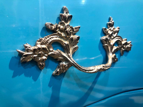 Imagen 3 de 9 de Comoda Estilo Luis Xv Turquesa Tiffany Restaurada A Nuevo