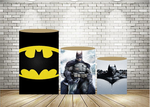 3 Capas Laterais De Cilindro Em Lona Batman 3 Pçs | Parcelamento sem juros