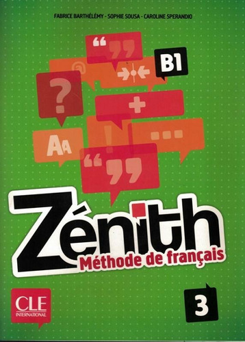 Zenith 3 - Livre d´eleve + DVD-rom a3, de Barthelemy, Fabrice. Editora Distribuidores Associados De Livros S.A., capa mole em francês, 2013