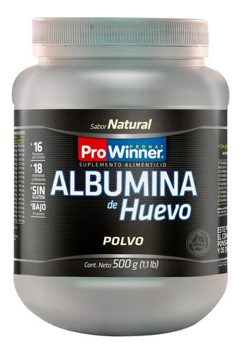 Imagen 1 de 1 de Suplemento Albumina De Huevo (500 Gr) - Prowinner Sabor Natural