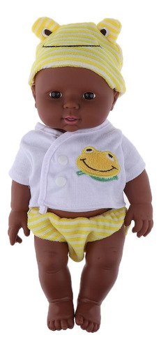 12 '' Muñeca Bebé Affricano Lindo Vinilo Suave Muñeca