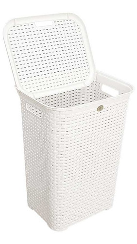 Pack 2 Cesto Canasta Organizador Ropa Sucia Tapa Utilísimo Color Blanco