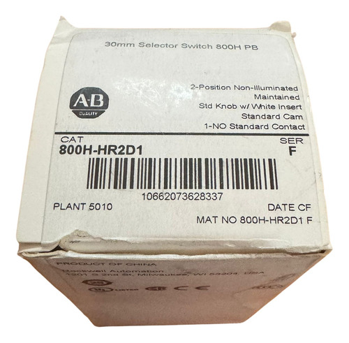 Allen Bradley 800h-hr2d1 Selector 2  Posiciones 30.5 Mm