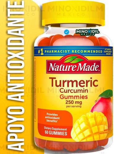 Nature Made Cúrcuma 250 Mg Soporte Antioxidante 60 Gomitas Sabor Mango