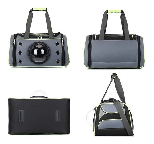 Imagen 6 de 10 de Bolso Transportador Mascotas Gato Perro Visor Rigido Mochila