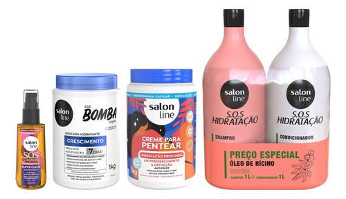 Kit Litrões + Óleo Sos Cachos Super Óleos