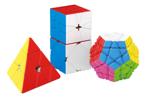 Paquete 4 Cubos Moyu Megaminx, Skewb, Square 1 Y Pyraminx Stickerless