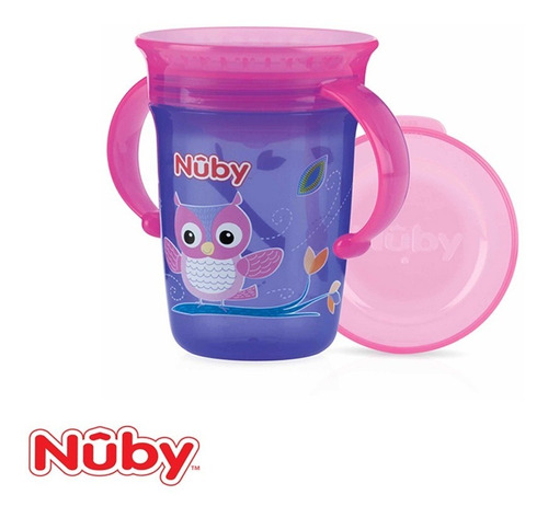 Vaso Nuby 360 Wonder Con Asas 68024wo Anti Derrame 6m+ Tapa