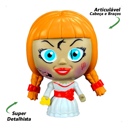 Coleção 3 Bonecos Terror Chucky Annabelle Freira Fandom Box