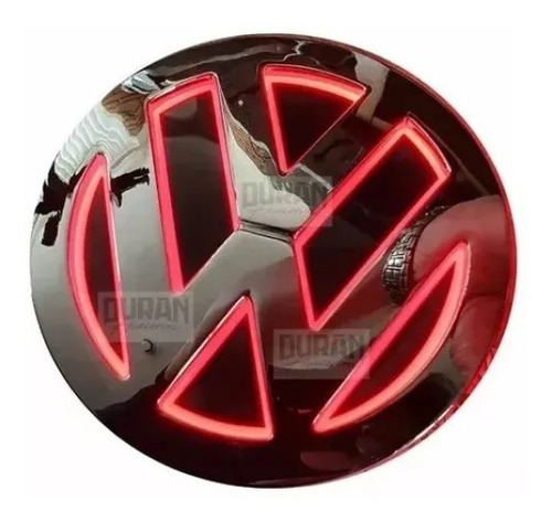 Logo Led Volkswagen 3 D Color Rojo Vw 11cm