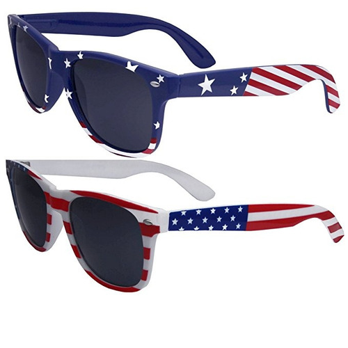 2 Pares Granel Gafas De Sol Americanas Ee.uu. Bandera Clásic