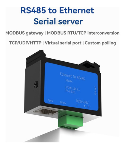 Servidor De Puerto Serie Rs485 A Ethernet Modbus Tcp/ip 600b