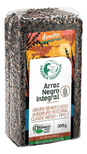 Kit 2x: Arroz Negro Integral Orgânico Fazenda Tamanduá 500g