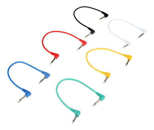 Conjunto De 6pcs Patch Cables Coloridos De Guitarra En