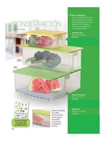 Imagen 3 de 3 de Tuper Refri Inteligente 8lt Tupperware® Libre De Bpa