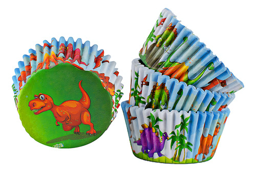 Pirotin Cupcake Nº10 Dinosaurios Caja X100