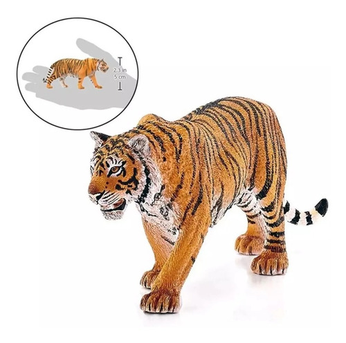 Imagem 7 de 8 de 2 Miniaturas Animais Girafa Tigre Africa Selvagem Brinquedos