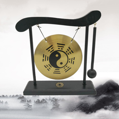 K Carillón De Viento Dragon Taiji Mini Gong De Escritorio