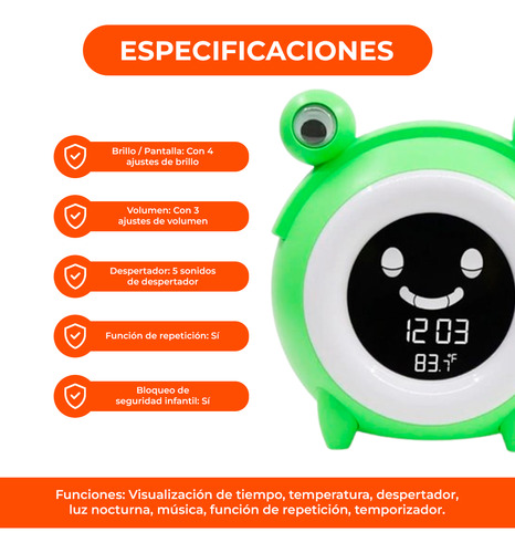 Despertador Con Diseño De Mascota 6 Tonos De Alarma