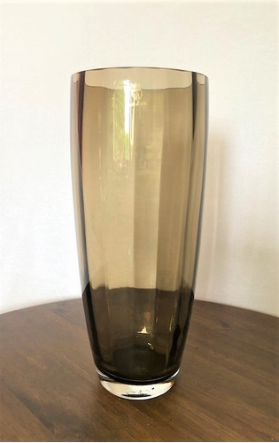 Vaso Preto Ondulado Murano Cristal Cadoro 32cm