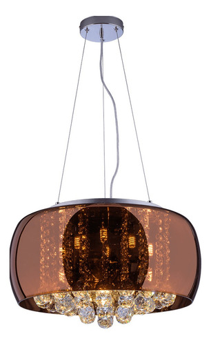 Lustre Plafon Startec Attractive 50cm 6xg9 Cristal Bivolt Cor Cobre 127V/220V