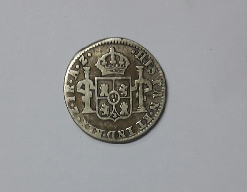 Moneda Epoca Guerra De Independencia, 1 Real 1821 Zacatecas. (Usado)