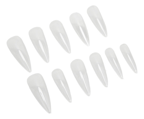 Uñas Falsas Largas Y Transparentes Ultra Delgadas Tallas