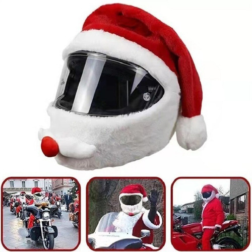 Casco De Motocicleta Sombrero De Navidad Casco Capucha Loco