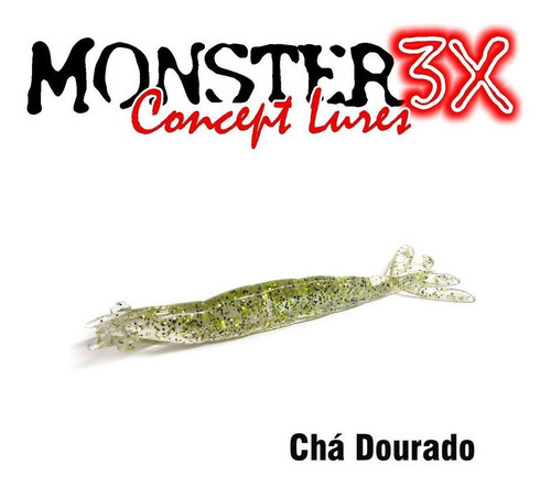 Isca Artificial Soft Monster 3x X-solid (8 Cm) - 5 Unidades Cor Cor - Chá Dourado