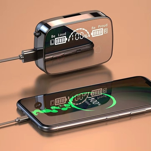 Auricular Bluetooth Con Linterna Y Power Bank Negro