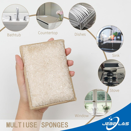 Esponjas Absorbentes Naturales De Bambú, Esponjas De Limpiez