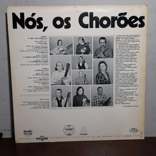 Vinil Lp Nós, Os Chorões 1978 Ótimo Estado