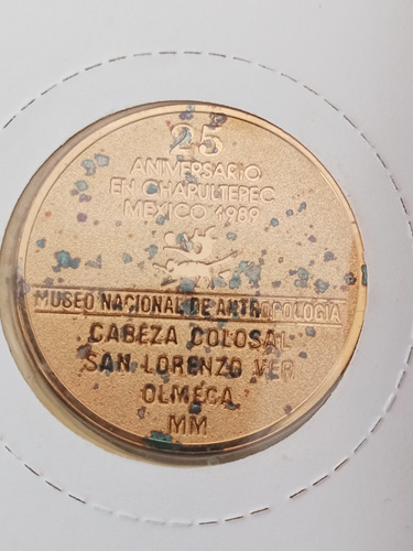 Medalla Plata 925 Cabeza Colosal Olmeca Museo Antropología (Usado)