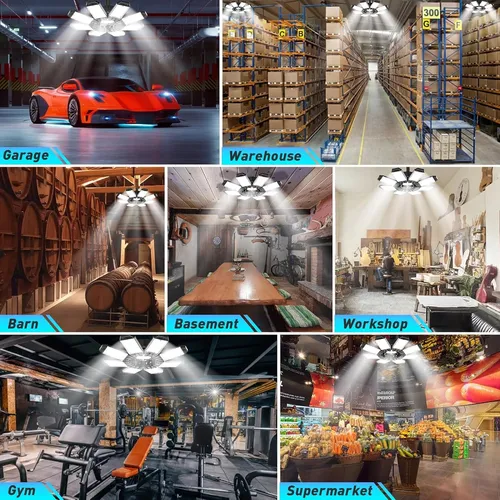 Luces De Garaje De 260 W 26000 Lm, Paquete De 6 Luces Led