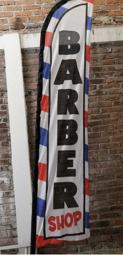 Bandera De Barberia (varios Diseños) Incluye Mastil Y Base 
