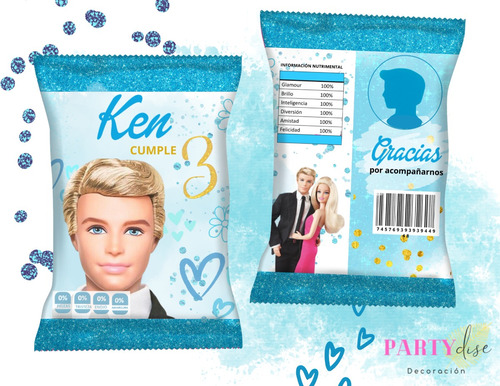 Bolsas De Papas Personalizadas (chip Bags) Barbie 15pz