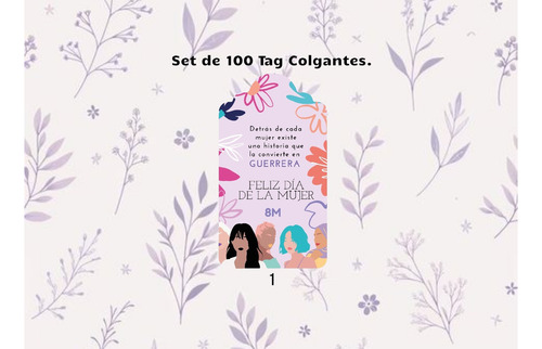 100 Tag Colgantes Etiquetas Women's Day Día De La Mujer 8m