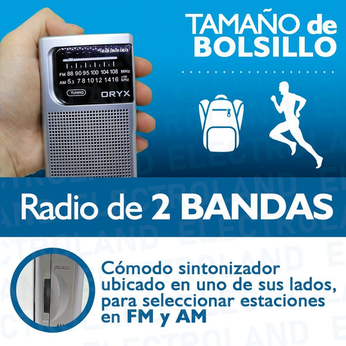 Radio Portable Retro Oryx Am/fm Bolsillo A Pila Con Parlante