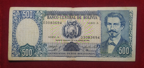 Billete 500 Pesos Bolivianos 1981 Bolivia Pick 165 A.1 