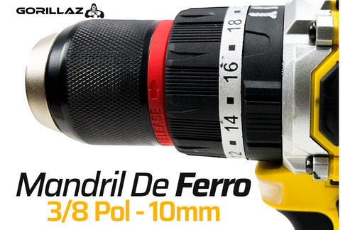 Parafusadeira Profissional 21v C/ Maleta + Luvas E Óculos