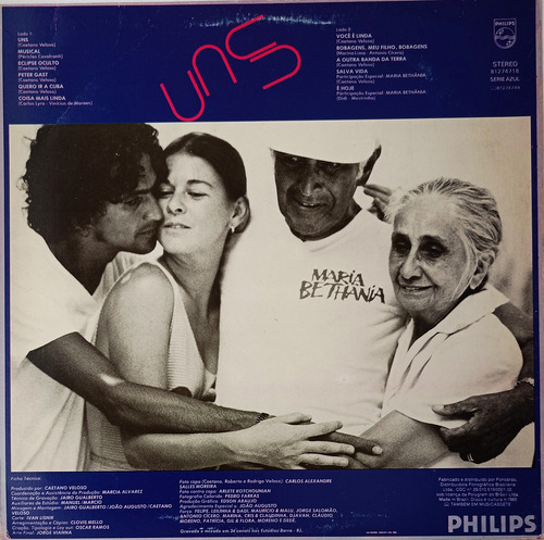 Lp Caetano Veloso - Uns - C/encarte 1983 Excelente (Usado)