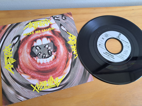 Vinilo Anthrax, Make Me Laugh Single 7 PuLG 1988 Alemania Ex