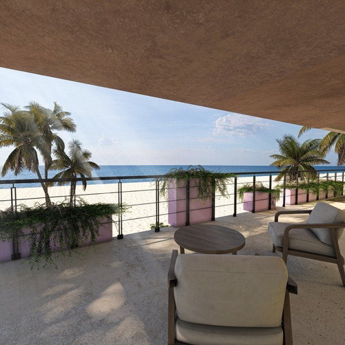 Departamentos(estudio) En La Playa En Copropiedad En Rosa Palmar, Sisal
