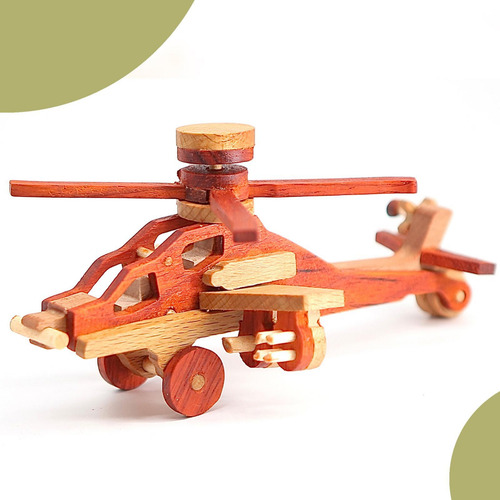 Modelo De Avión De Madera Hecho A 270 Mm X 195 Mm X 100 Mm