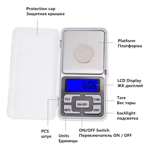Mini Balanza Digital De Precision 500g / 0.1g Lcd Luz