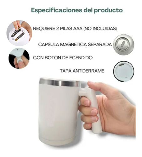 Taza Batidora Automática Térmica Magnética Multiuso